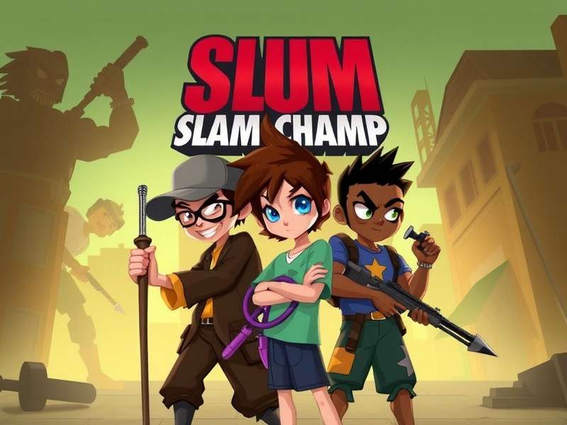 Slum Slam Champ Cover Image showing main characters in a slum setting